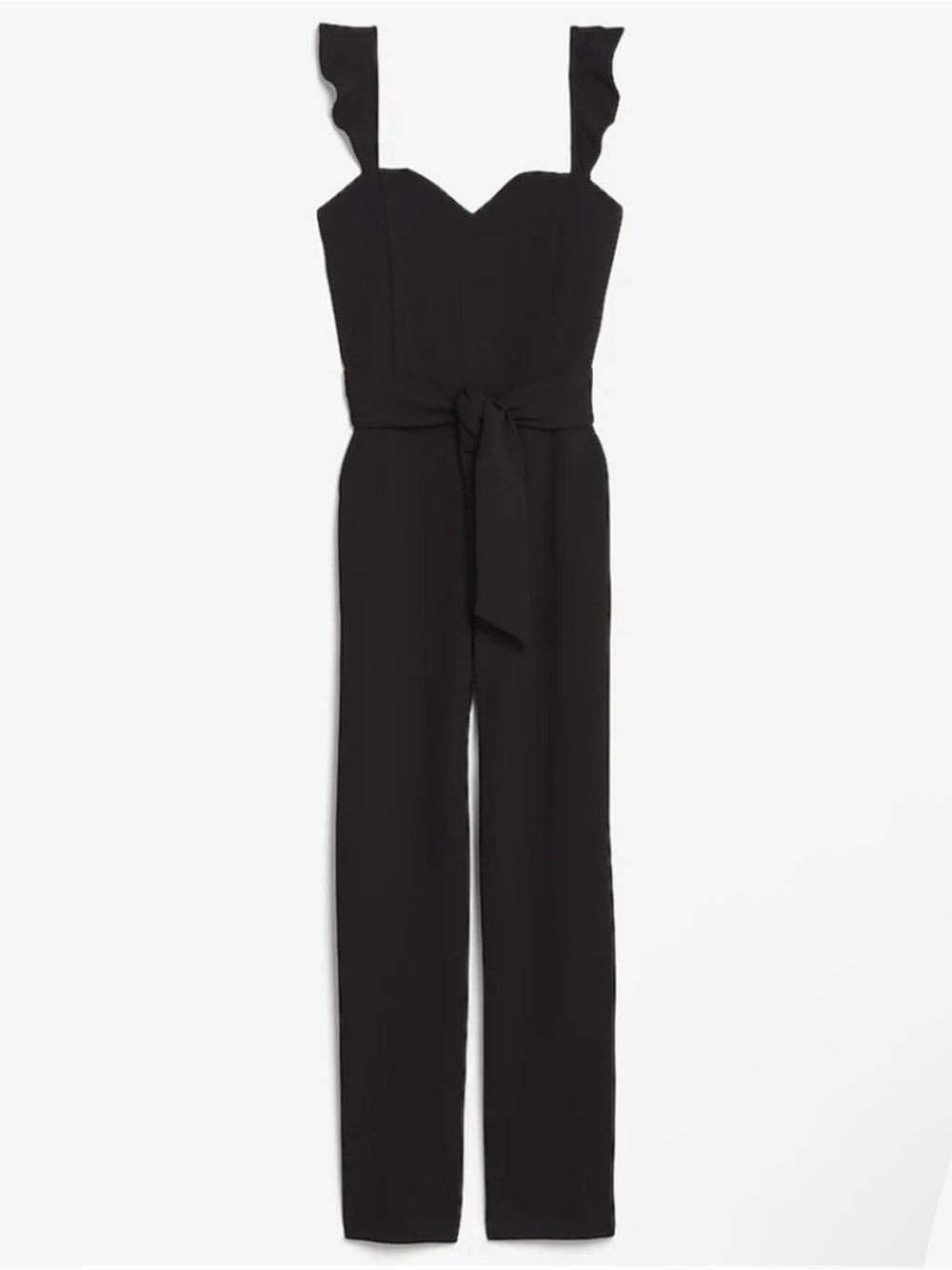 Express Black Sleeveless Tie Jumpsuit